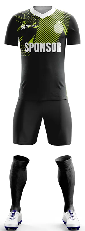 CONJUNTO FUTBOL COD. 418 NEGRO Y VERDE