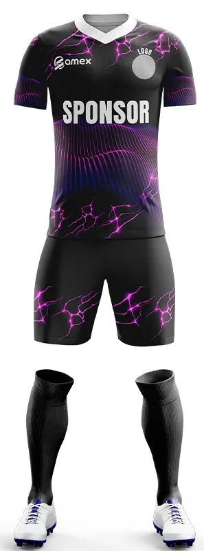CONJUNTO FUTBOL COD. 419 NEGRO Y MORADO