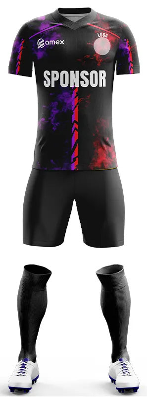 CONJUNTO FUTBOL COD. 431 NEGRO ROJO CELESTE