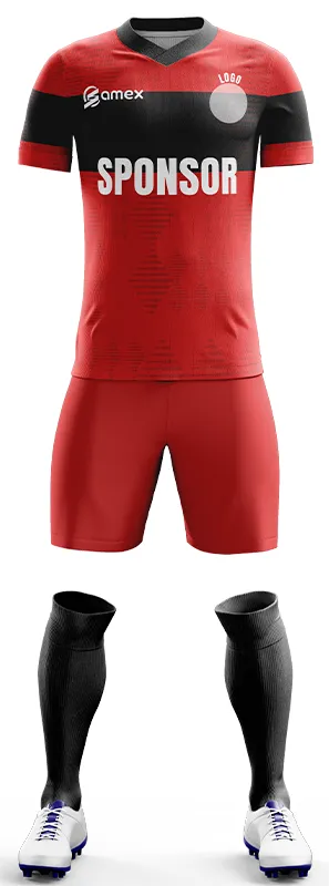 CONJUNTO FUTBOL COD. 432 ROJO NEGRO