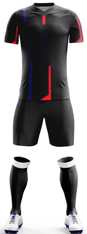 CONJUNTO FUTBOL COD. 435 NEGRO ROJO
