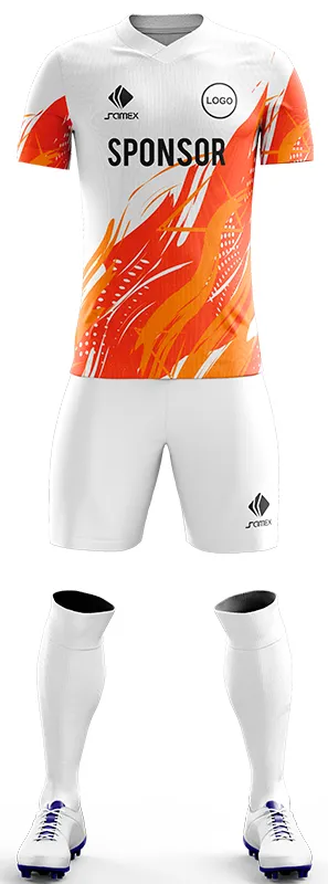 CONJUNTO FUTBOL COD. 440 BLANCO NARANJA