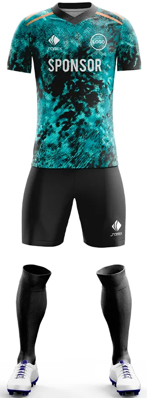 CONJUNTO FUTBOL COD. 448 NEGRO TURQUEZA