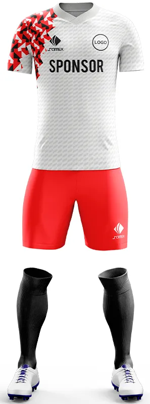 CONJUNTO FUTBOL COD. 450 BLANCO ROJO