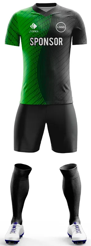 CONJUNTO FUTBOL COD. 460 VERDE NEGRO