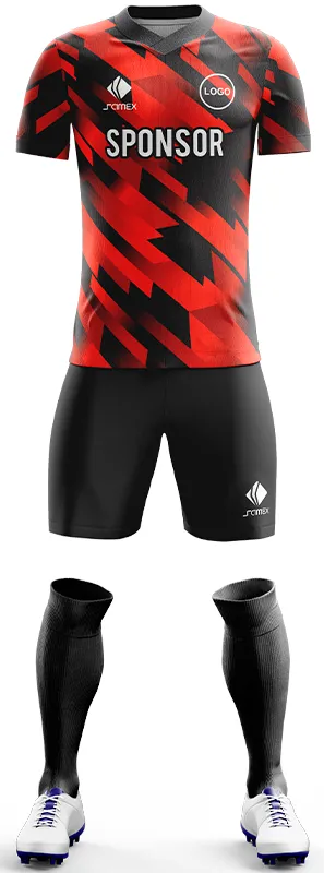 CONJUNTO FUTBOL COD. 467 ROJO NEGRO