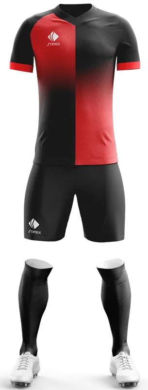 CONJUNTO FUTBOL COD. 472 ROJO - NEGRO -DEGRADE