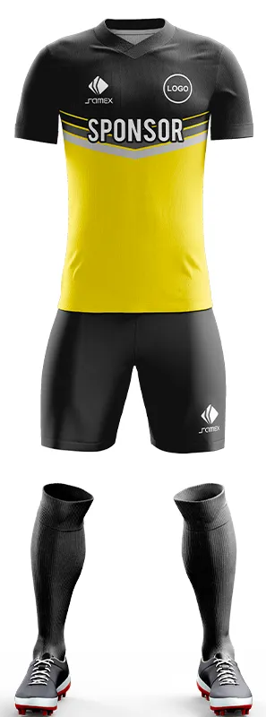 CONJUNTO FUTBOL COD. 484 AMARILLO Y NEGRO