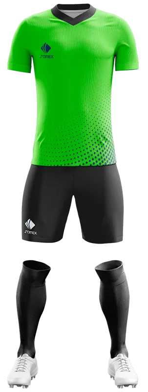 CONJUNTO FUTBOL COD. 487 VERDE - PUNTOS AZUL