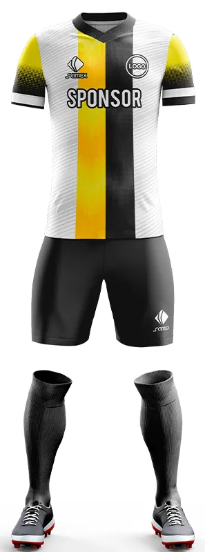 CONJUNTO FUTBOL COD. 491 FRANJAS AMARILLO Y NEGRO