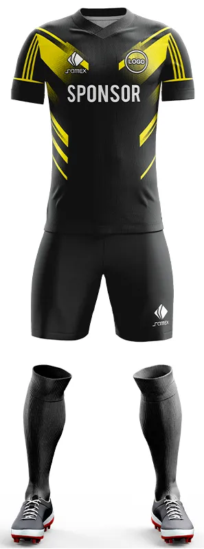 CONJUNTO FUTBOL COD. 492 NEGRO AMARILLO