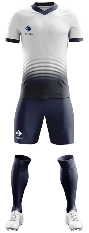 CONJUNTO FUTBOL COD. 493 BLANCO - DEGRADE Y LINEAS NEGRO