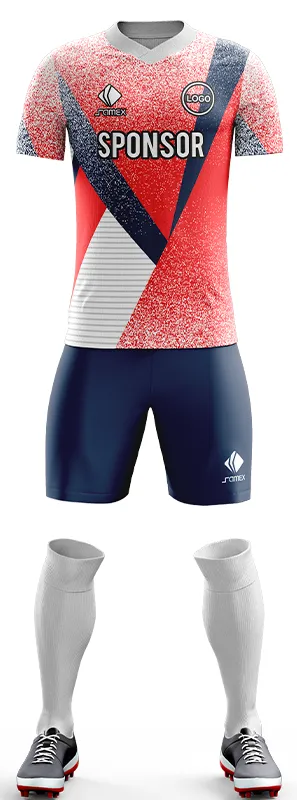CONJUNTO FUTBOL COD. 494 TRIANGULOS ROJO AZUL