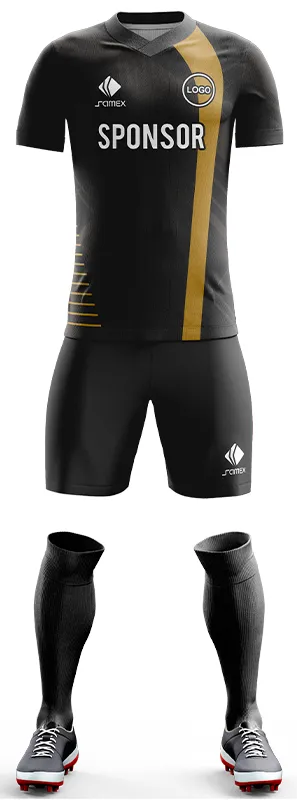 CONJUNTO FUTBOL COD. 496 NEGRO DORADO