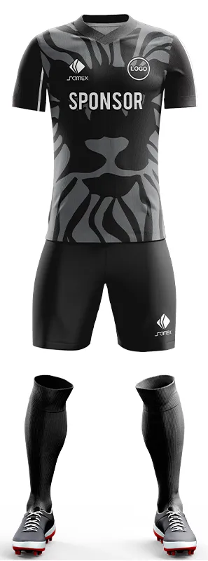 CONJUNTO FUTBOL COD. 498 NEGRO LEON GRIS