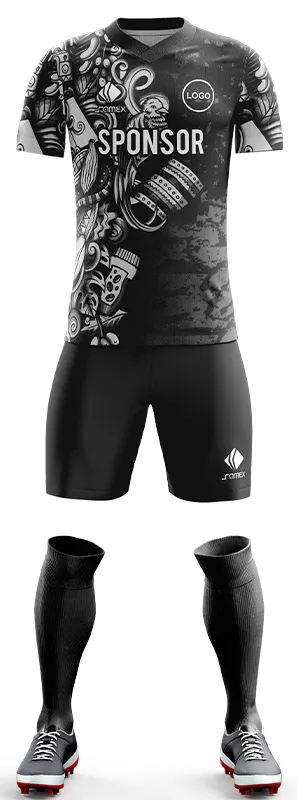 CONJUNTO FUTBOL COD. 508 NEGRO Y BLANCO