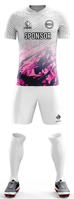 CONJUNTO FUTBOL COD. 513 BLANCO Y MORADO