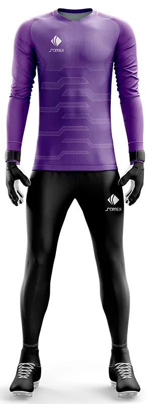Conjunto Futbol Arqueros Cod 0002 CAMISETA MORADA CON FRANJAS .