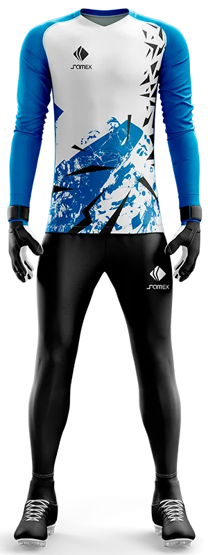 Conjunto Futbol Arqueros Cod 0038 CAMISETA CELESTE CON BLANCO .
