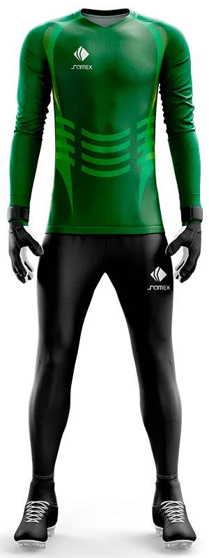 Conjunto Futbol Arqueros Cod 0040 CAMISETA VERDE CON FRANJAS .
