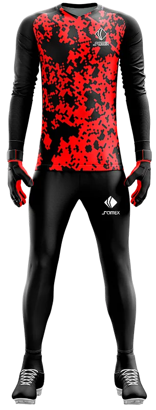 Conjunto Futbol Arqueros Cod 0050 CAMISETA ROJA CON NEGRO .