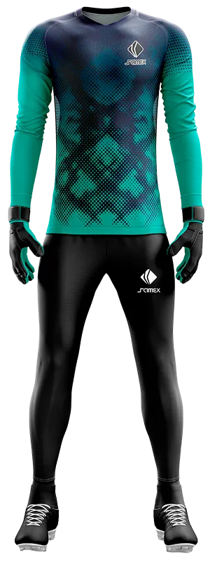 Conjunto Futbol Arqueros Cod 0051 CAMISETA TURQUESA CON AZUL .