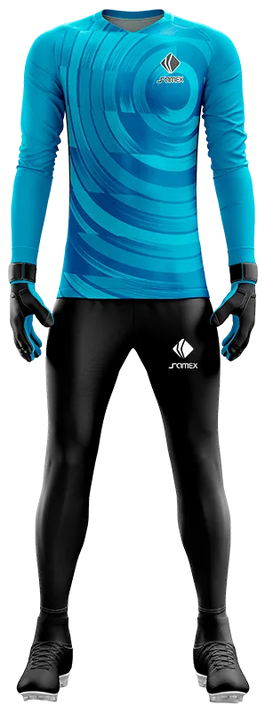 Conjunto Futbol Arqueros Cod 0058 CAMISETA CELESTE CON AZUL .