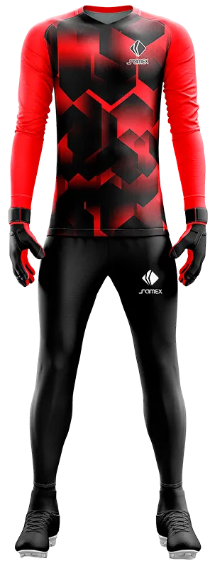 Conjunto Futbol Arqueros Cod 0083 CAMISETA ROJO CON NEGRO .