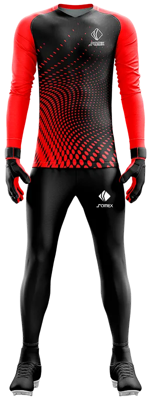 Conjunto Futbol Arqueros Cod 0091 CAMISETA ROJA CON CIRCULOS .