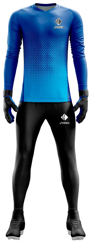 Conjunto Futbol Arqueros Cod 0095 CAMISETA AZUL CON CELESTE .