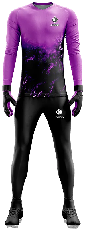 Conjunto Futbol Arqueros Cod 0096 CAMISETA LILA CON NEGRO .
