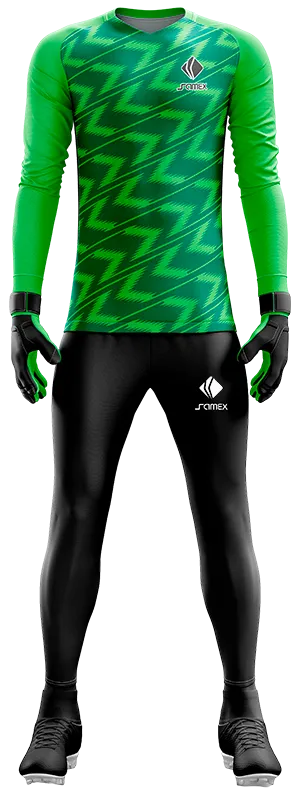 Conjunto Futbol Arqueros Cod 0097 CAMISETA VERDE CON FRANJAS .