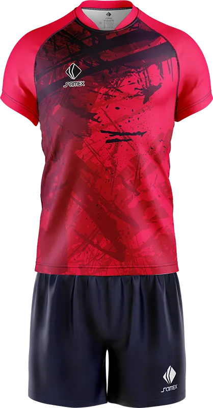 CONJUNTO RUGBY COD. 009 ROJO GRUNGE NEGRO