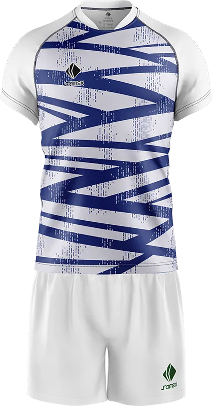 CONJUNTO RUGBY COD. 021 BLANCO - FRANJAS AZUL