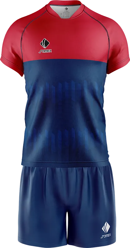 CONJUNTO RUGBY COD. 057 ROJO - AZUL - LINEAS