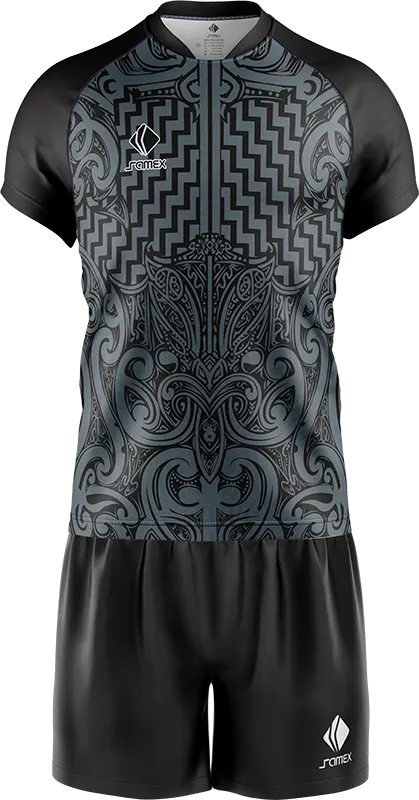 CONJUNTO RUGBY COD. 065 NEGRO - MANDALA GRIS