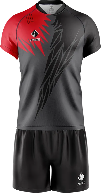 CONJUNTO RUGBY COD. 076 ROJO - CUADROS AZUL