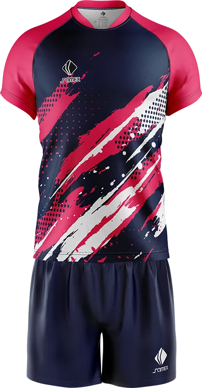 CONJUNTO RUGBY COD. 078 BLANCO - CUADRO ROJO - AZUL - CELESTE