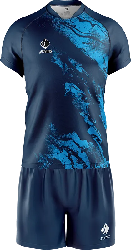 CONJUNTO RUGBY COD. 081 AZUL - ACUARELA CELESTE - ROSADO