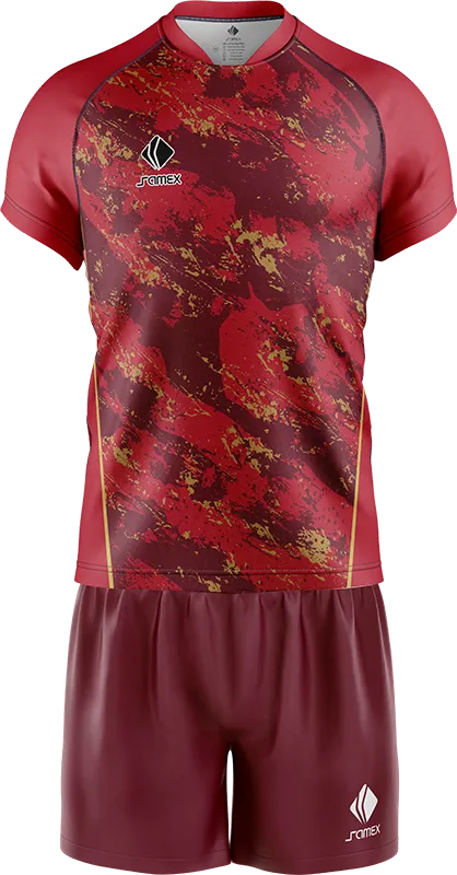 CONJUNTO RUGBY COD. 091 GUINDA GRUNGE DORADO
