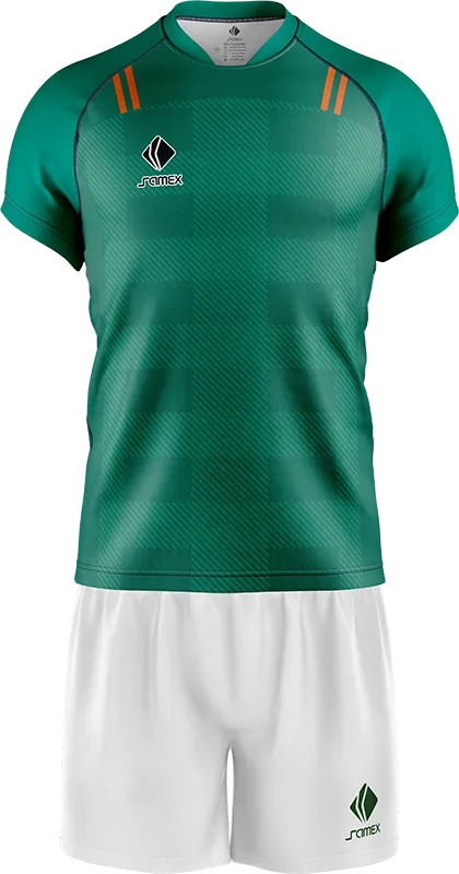CONJUNTO RUGBY COD. 095 VERDE RECTANGULOS - LINEAS