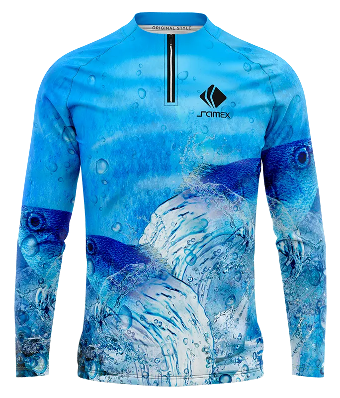 CAMISETA PESCA OLAS CELESTES PEZ COD: 0003 .