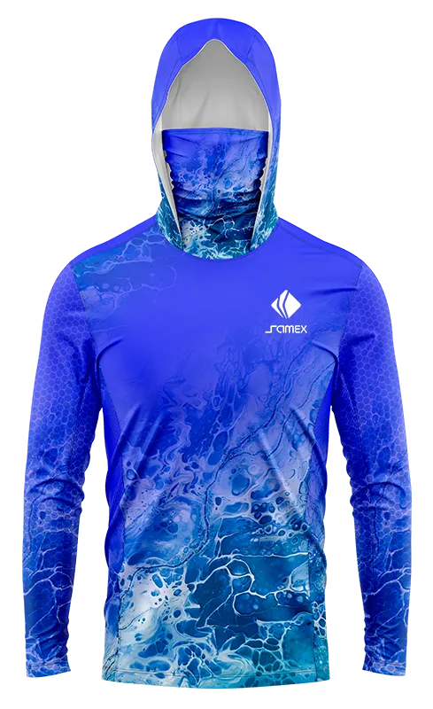 POLERON PESCA ESTAMPADO MARMOL AQUA AZUL cod:0001.