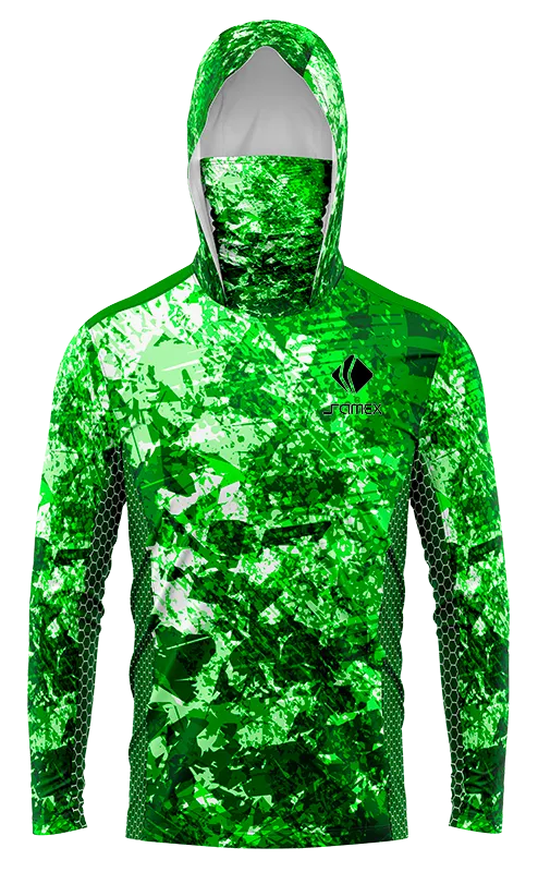 POLERON PESCA ESTAMPADO ABSTRACTO BLANCO - VERDE cod: 0010 .