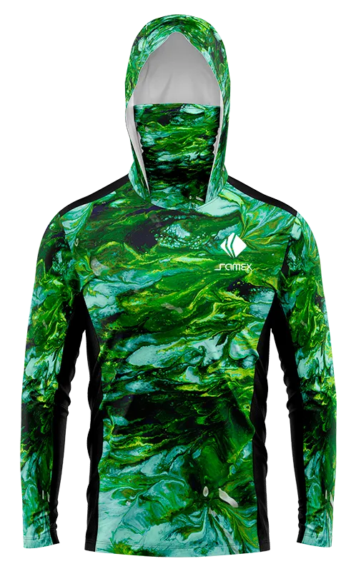 POLERON PESCA MARMOL ALGAS VERDE - NEGRO cod: 0019 .