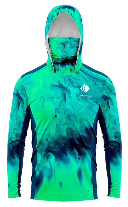 POLERON PESCA ACUARELA TURQUESA - AZUL cod: 0027 .