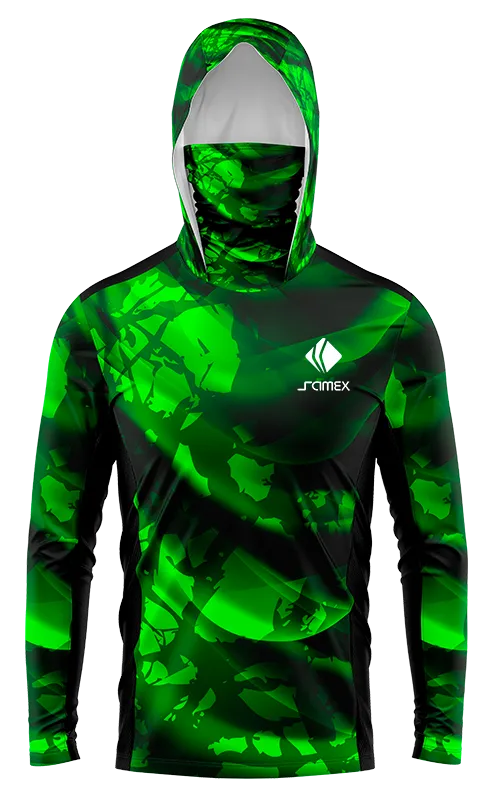 POLERON PESCA NEGRO - VERDE cod: 0033 .