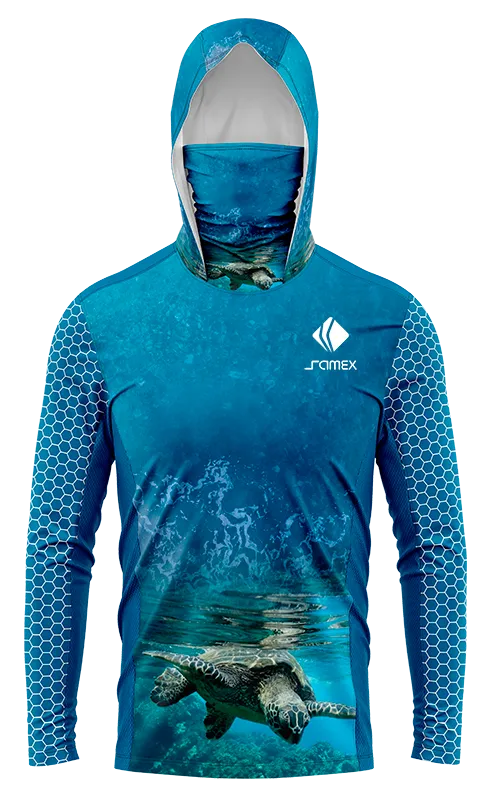 POLERON PESCA ESTAMPADO AZUL - TORTUGA NANDO cod: 0038 .