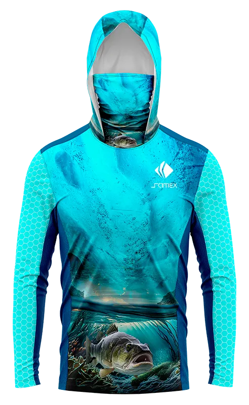 POLERON PESCA AQUEA TURQUESA - PEZ PERCA cod: 0039 .