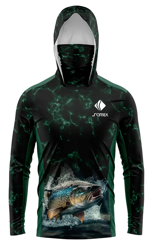 POLERON PESCA NEGRO MARMOL VERDE - PEZ SALTANDO cod: 0040 .